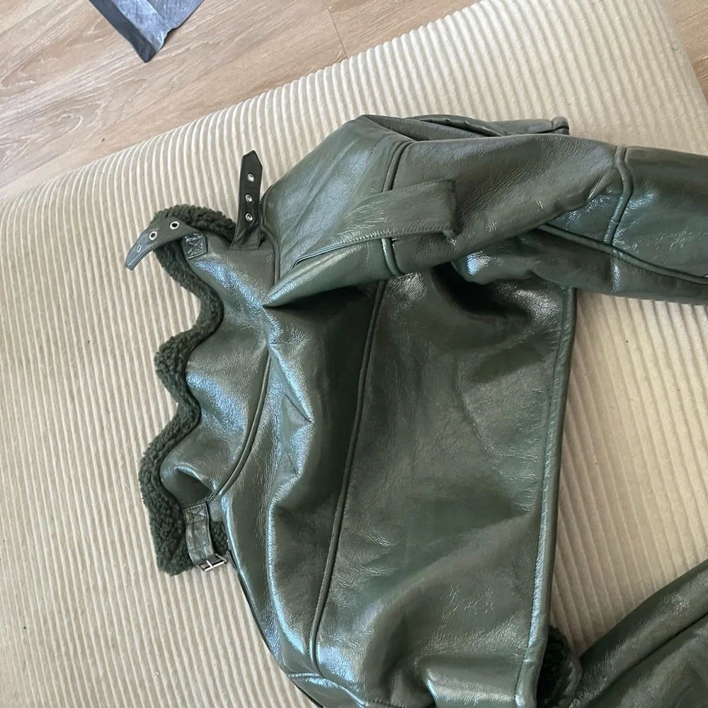 Fashion Nova Green Leather Jacket - Picture 3 of 3